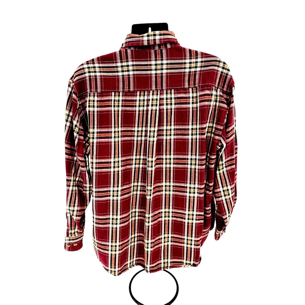 Magellan Sportswear Men’s XL Burgundy Plaid Flannel Long Sleeve Shirt - Picture 2 of 10